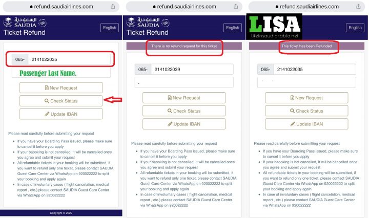 Check the status of the refund