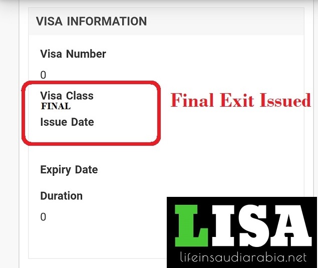 Check Final exit Visa with Absher