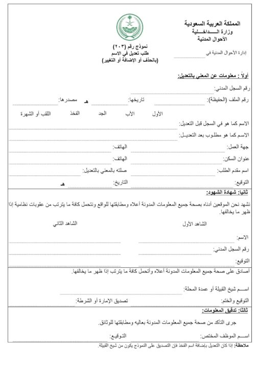 Changing Arabic name on Iqama