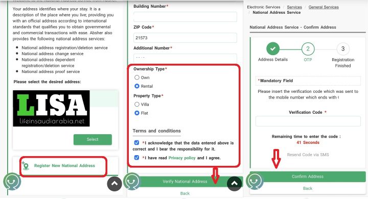  national address registration with Absher