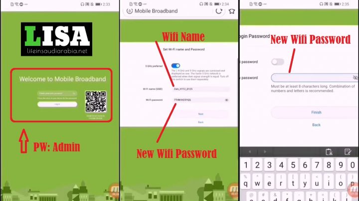 change password for Zain Wifi 