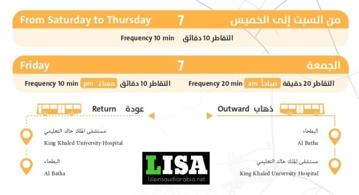 Route 7 of Riyadh Public Transport SAPTCO buses