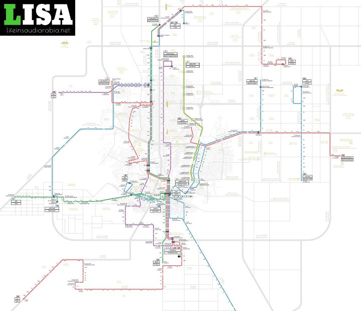 Riyadh Metro City Bus Routes Map